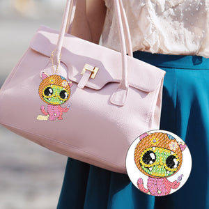Diamond Dinosaur Key Chains 5PCS DIY Colorful Art Keychain (Little Monster)
