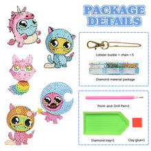 Load image into Gallery viewer, Diamond Dinosaur Key Chains 5PCS DIY Colorful Art Keychain (Little Monster)
