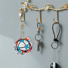 Load image into Gallery viewer, 6Pcs Diamond Art Keyring Set Double Sided Cartoon Special Shaped (Football)

