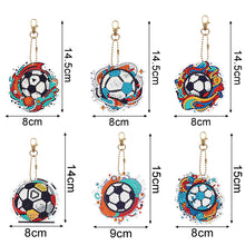 Load image into Gallery viewer, 6Pcs Diamond Art Keyring Set Double Sided Cartoon Special Shaped (Football)
