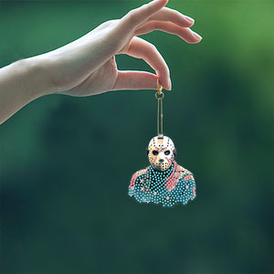 Diamond Full Drill Diamond Keyring 5PCS DIY Keychain Double Sided (#4)