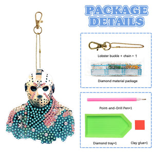 Diamond Full Drill Diamond Keyring 5PCS DIY Keychain Double Sided (#4)