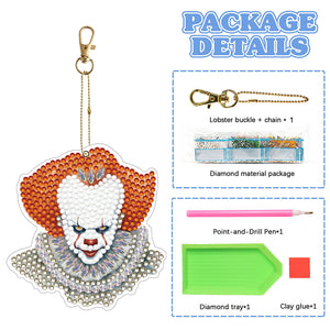 Diamond Full Drill Diamond Keyring 5PCS DIY Keychain Double Sided (#6)