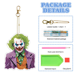 Diamond Full Drill Diamond Keyring 5PCS DIY Keychain Double Sided (#7)