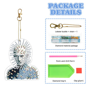 Diamond Full Drill Diamond Keyring 5PCS DIY Keychain Double Sided (#11)