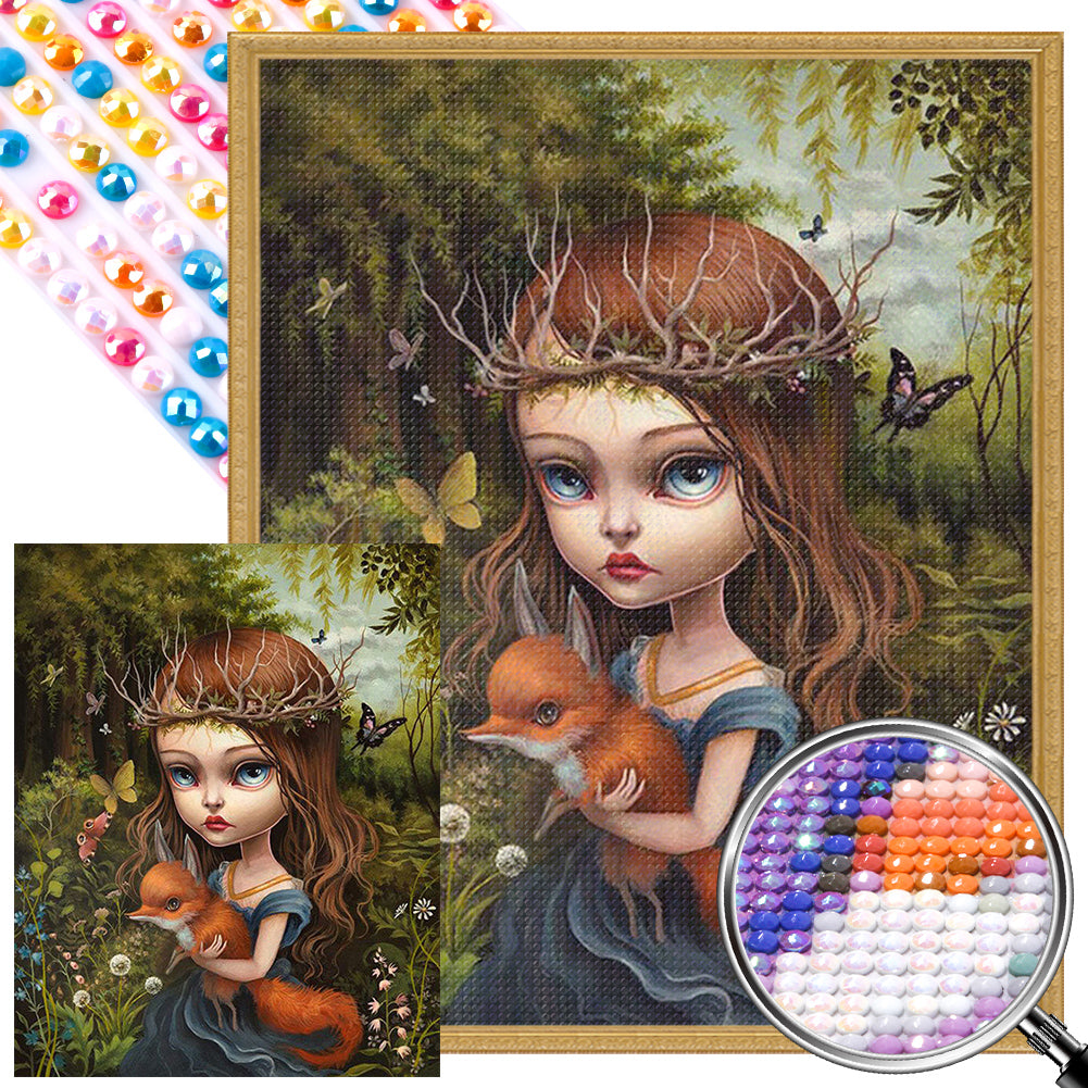 Fox Girl 40*50CM(Picture) Full Round Drill Diamond Painting