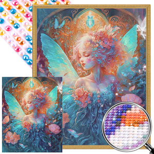 Butterfly Garden Girl 40*50CM(Picture) Full Round Drill Diamond Painting