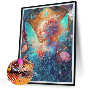 Butterfly Garden Girl 40*50CM(Picture) Full Round Drill Diamond Painting