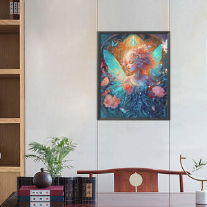 Butterfly Garden Girl 40*50CM(Picture) Full Round Drill Diamond Painting