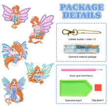 Load image into Gallery viewer, Diamond Butterfly Painting Keychain Kits Double Sided 5PCS Colorful Art Keychain
