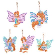 Load image into Gallery viewer, Diamond Butterfly Painting Keychain Kits Double Sided 5PCS Colorful Art Keychain
