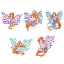 Load image into Gallery viewer, Diamond Butterfly Painting Keychain Kits Double Sided 5PCS Colorful Art Keychain
