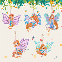 Load image into Gallery viewer, Diamond Butterfly Painting Keychain Kits Double Sided 5PCS Colorful Art Keychain
