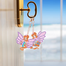 Load image into Gallery viewer, Diamond Butterfly Painting Keychain Kits Double Sided 5PCS Colorful Art Keychain
