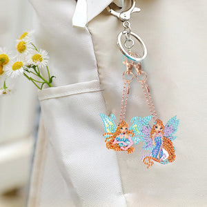 Diamond Butterfly Painting Keychain Kits Double Sided 5PCS Colorful Art Keychain