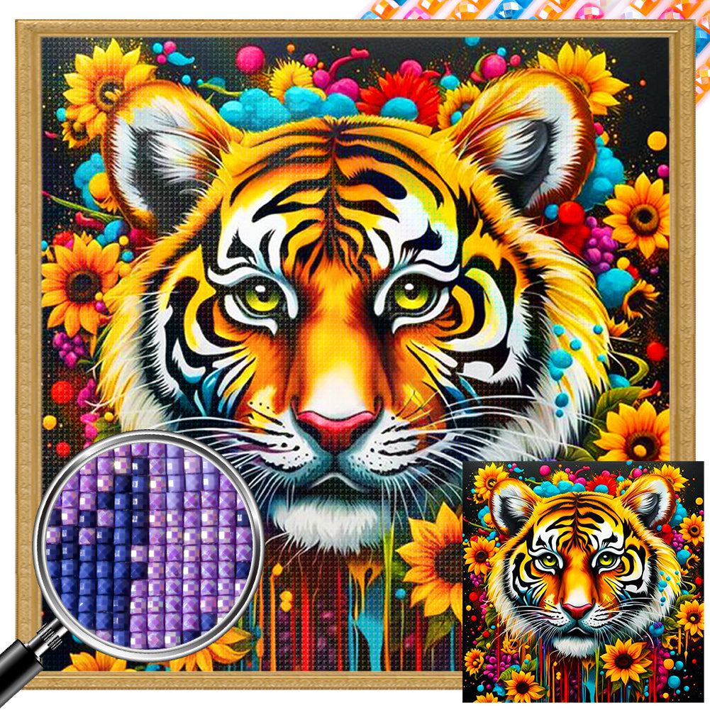Sunflower Tiger 40*40CM(Picture) Full Square Drill Diamond Painting