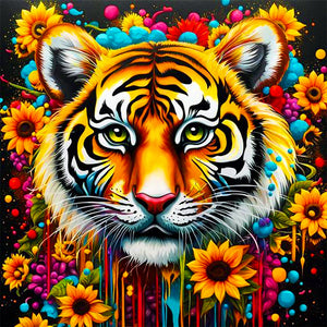 Sunflower Tiger 40*40CM(Picture) Full Square Drill Diamond Painting