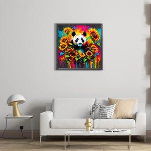 Sunflower Panda 40*40CM(Picture) Full Square Drill Diamond Painting