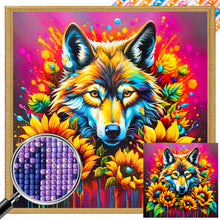 Load image into Gallery viewer, Sunflower Wolf 40*40CM(Picture) Full Square Drill Diamond Painting
