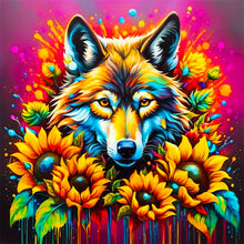 Load image into Gallery viewer, Sunflower Wolf 40*40CM(Picture) Full Square Drill Diamond Painting
