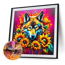 Load image into Gallery viewer, Sunflower Wolf 40*40CM(Picture) Full Square Drill Diamond Painting
