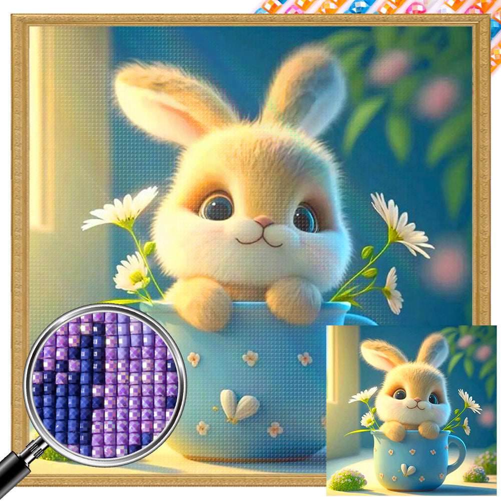 Cup Rabbit 40*40CM(Picture) Full Square Drill Diamond Painting