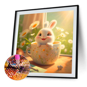 Cup Rabbit 40*40CM(Picture) Full Square Drill Diamond Painting