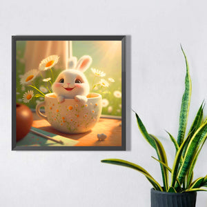 Cup Rabbit 40*40CM(Picture) Full Square Drill Diamond Painting