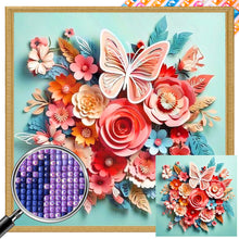 Load image into Gallery viewer, Butterfly And Paper Flower 40*40CM(Picture) Full Square Drill Diamond Painting
