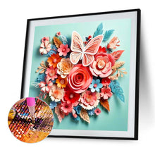 Load image into Gallery viewer, Butterfly And Paper Flower 40*40CM(Picture) Full Square Drill Diamond Painting
