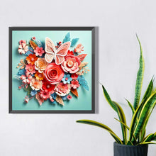 Load image into Gallery viewer, Butterfly And Paper Flower 40*40CM(Picture) Full Square Drill Diamond Painting
