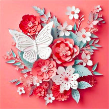 Load image into Gallery viewer, Butterfly And Paper Flower 40*40CM(Picture) Full Square Drill Diamond Painting
