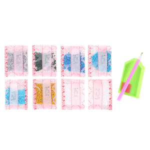 10PCS Mouse Diamond Keychain Shaped Drill Double Sided for Beginners Kids Adults