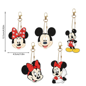 10PCS Mouse Diamond Keychain Shaped Drill Double Sided for Beginners Kids Adults
