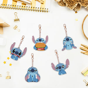 10PCS Mouse Diamond Keychain Shaped Drill Double Sided for Beginners Kids Adults