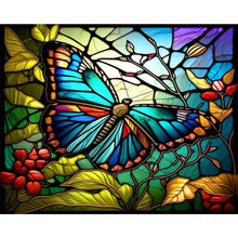 Load image into Gallery viewer, Stained Glass Butterfly 50*40CM(Picture) Full Round Drill Diamond Painting
