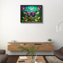 Load image into Gallery viewer, Stained Glass Butterfly 50*40CM(Picture) Full Round Drill Diamond Painting
