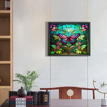 Load image into Gallery viewer, Stained Glass Butterfly 50*40CM(Picture) Full Round Drill Diamond Painting
