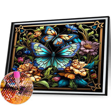Load image into Gallery viewer, Stained Glass Butterfly 50*40CM(Picture) Full Round Drill Diamond Painting
