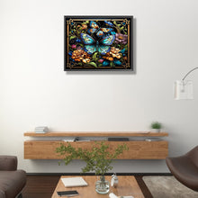 Load image into Gallery viewer, Stained Glass Butterfly 50*40CM(Picture) Full Round Drill Diamond Painting
