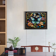 Load image into Gallery viewer, Stained Glass Butterfly 50*40CM(Picture) Full Round Drill Diamond Painting
