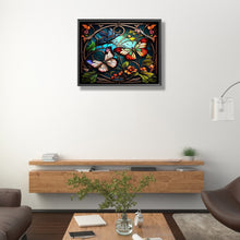 Load image into Gallery viewer, Stained Glass Butterfly 50*40CM(Picture) Full Round Drill Diamond Painting
