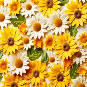 Embossed Sunflower Daisy 40*40CM(Canvas) Full Round Drill Diamond Painting