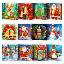 Load image into Gallery viewer, Christmas Crystal Rhinestone Embroidery Cards Kits (Xmas Vibes x 12 PCS Set)
