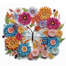 Load image into Gallery viewer, Butterfly Wreath Paper Painting 30*30CM(Canvas) Partial Special Shaped Drill Diamond Painting
