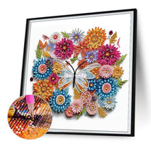 Load image into Gallery viewer, Butterfly Wreath Paper Painting 30*30CM(Canvas) Partial Special Shaped Drill Diamond Painting
