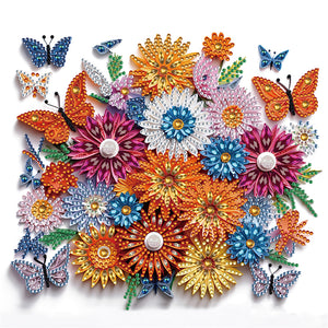 Butterfly Wreath Paper Painting 30*30CM(Canvas) Partial Special Shaped Drill Diamond Painting