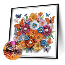 Load image into Gallery viewer, Butterfly Wreath Paper Painting 30*30CM(Canvas) Partial Special Shaped Drill Diamond Painting

