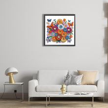 Load image into Gallery viewer, Butterfly Wreath Paper Painting 30*30CM(Canvas) Partial Special Shaped Drill Diamond Painting
