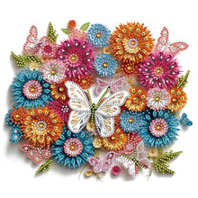 Load image into Gallery viewer, Butterfly Wreath Paper Painting 30*30CM(Canvas) Partial Special Shaped Drill Diamond Painting
